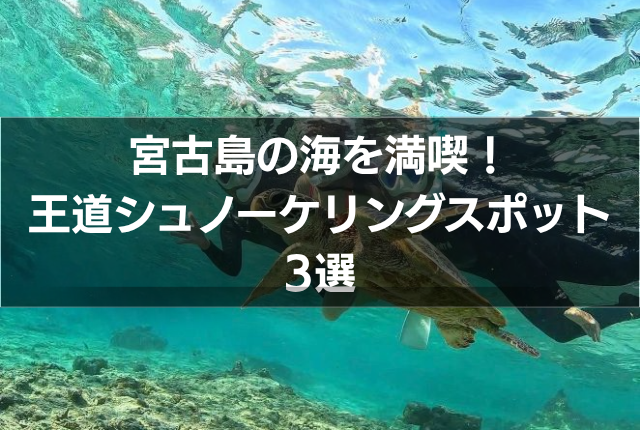 宮古島の海を満喫!王道シュノーケリングスポット3選