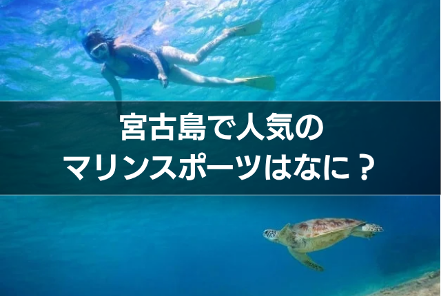 宮古島で人気のマリンスポーツはなに？