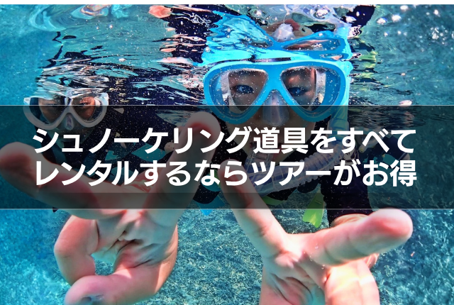 シュノーケリング道具をすべてレンタルするならツアーがお得