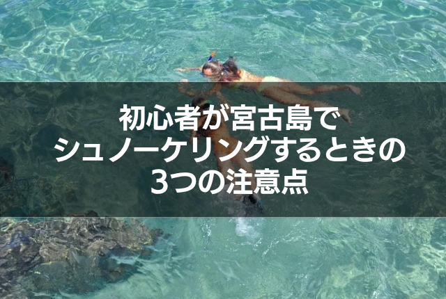初心者が宮古島でシュノーケリングするときの3つの注意点
