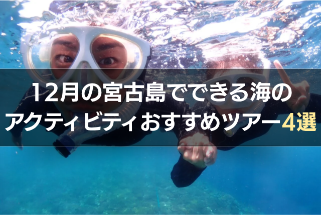 12月の宮古島でできる海のアクティビティおすすめツアー4選