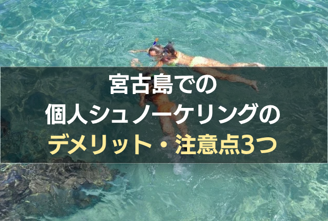 宮古島での個人シュノーケリングのデメリット・注意点3つ