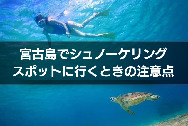 宮古島でシュノーケリングスポットに行くときの注意点
