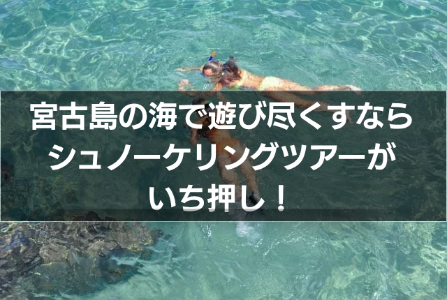 宮古島の海で遊び尽くすならシュノーケリングツアーがいち押し!