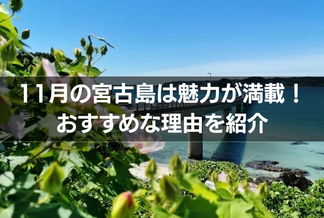 11月の宮古島は魅力が満載!おすすめな理由を紹介