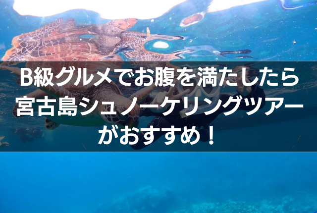 B級グルメでお腹を満たしたら宮古島シュノーケリングツアーがおすすめ！